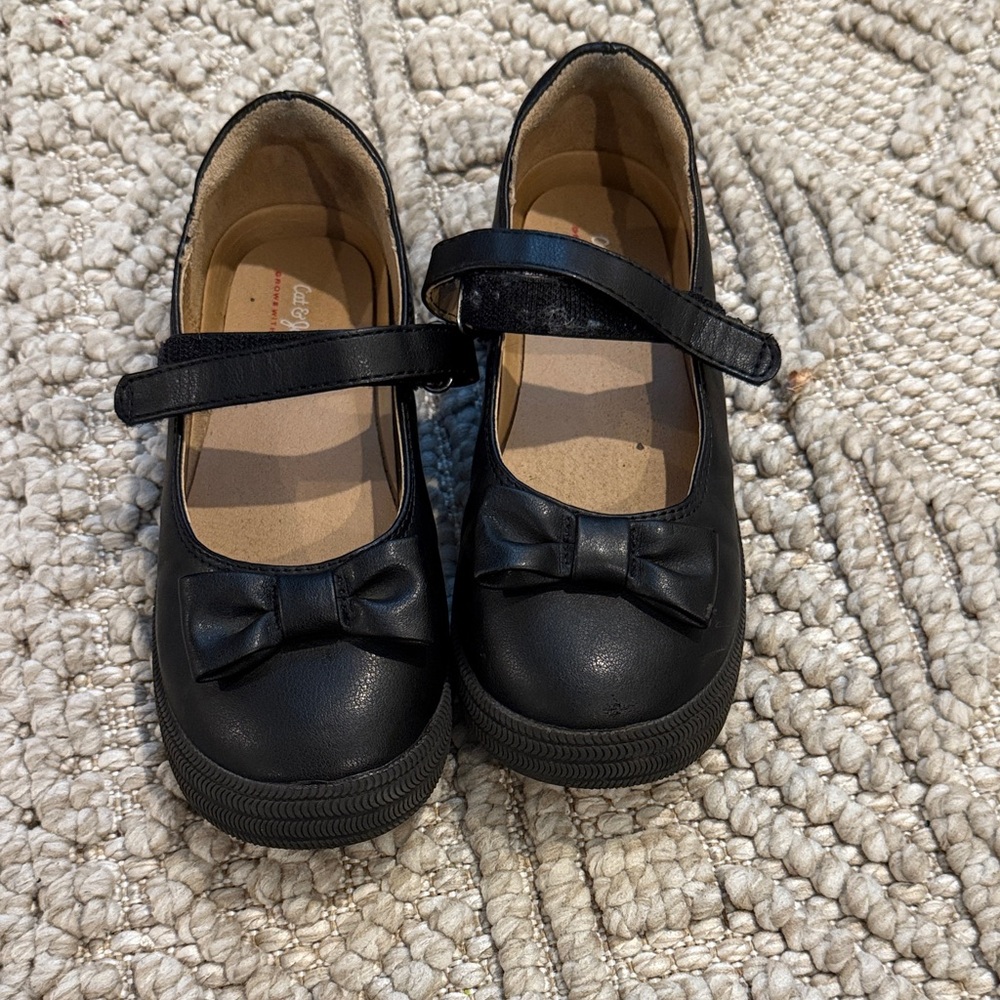 Cat & Jack Black Dress Shoes with Bow